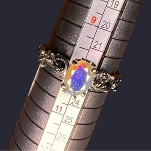 925 stamped size 10, black band ring